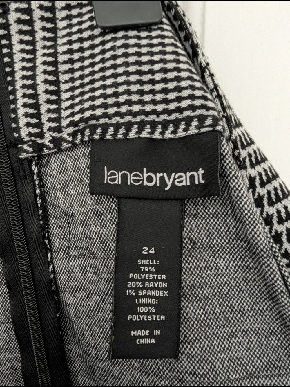 Lane Bryant Black & White Glen Plaid Pencil Skirt - Picture 2 of 3